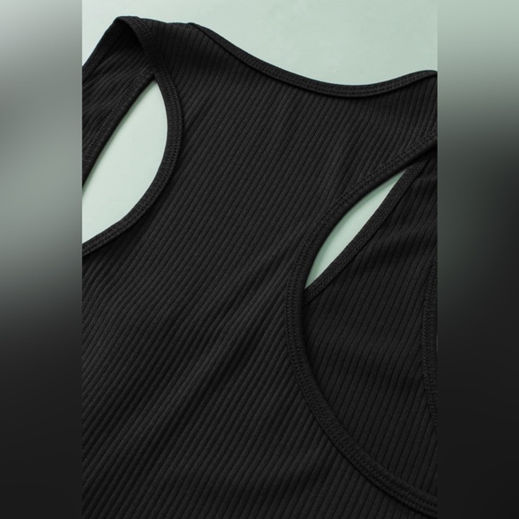 Zipper Front Racerback Ribbed Tank Top - Picture 7 of 8